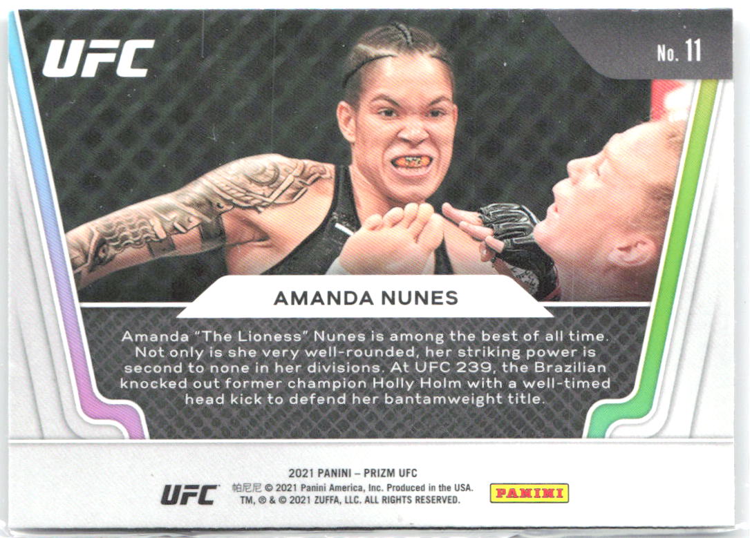 Amanda Nunes Panini Prizm UFC - Knockout Artists 11 2021
