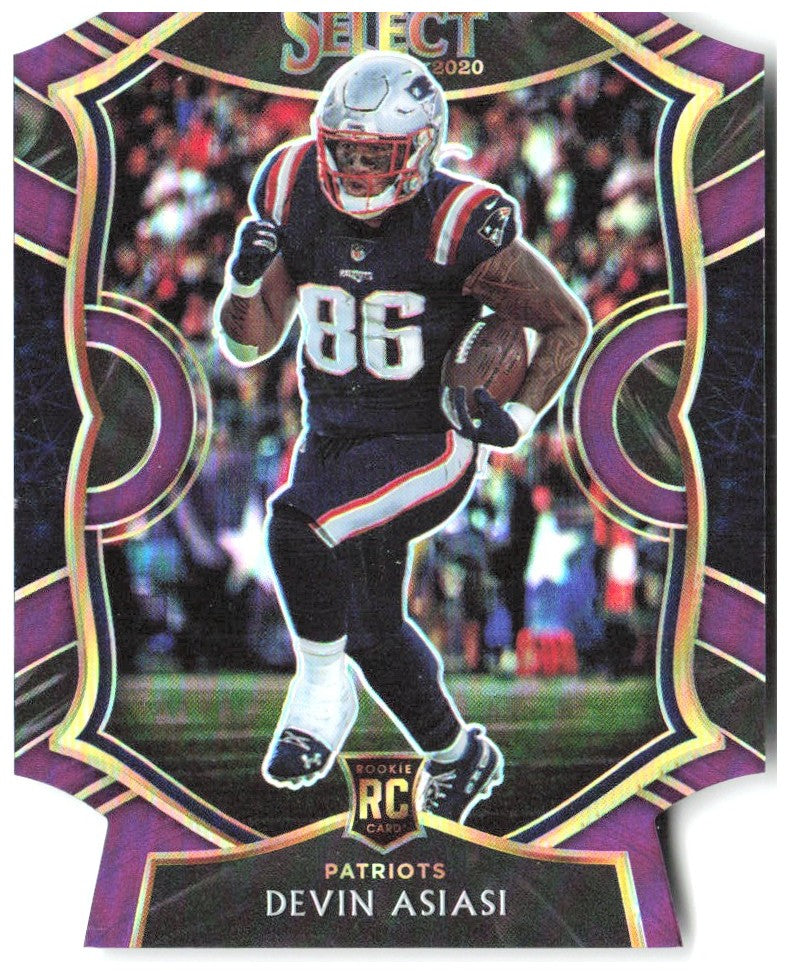Devin Asiasi Panini Select - Purple Prizm Die Cut 100 2020 New England Patriots