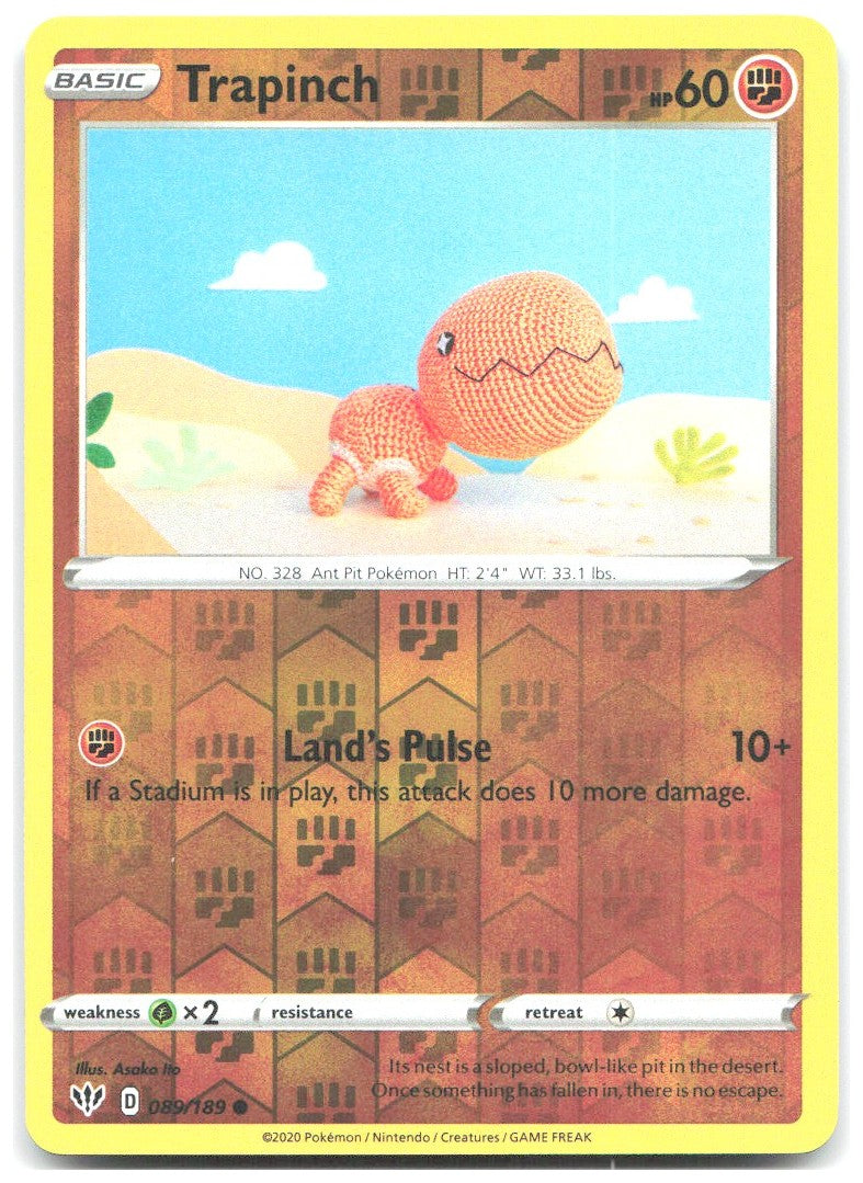 Trapinch Reverse Holo Common SWSH03 Darkness Ablaze 089/189 NM Asako Ito