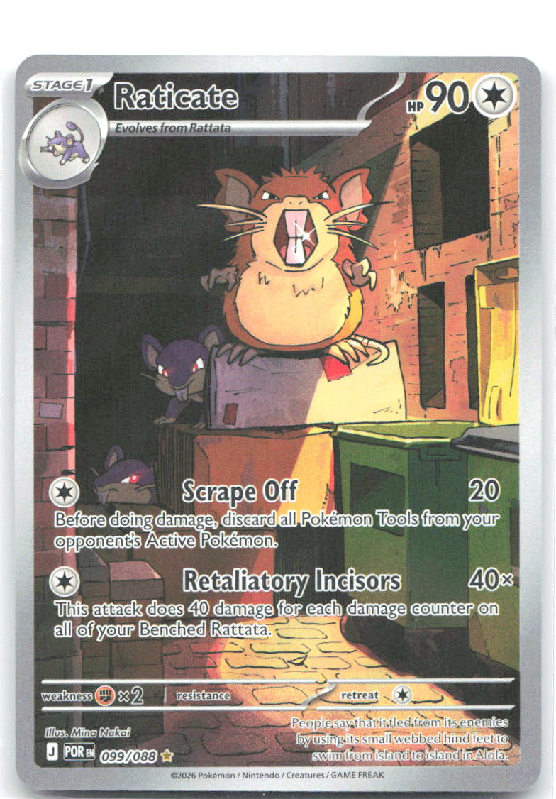 Raticate Holo Illustration Rare ME03: Perfect Order 099/088 NM Mina Nakai