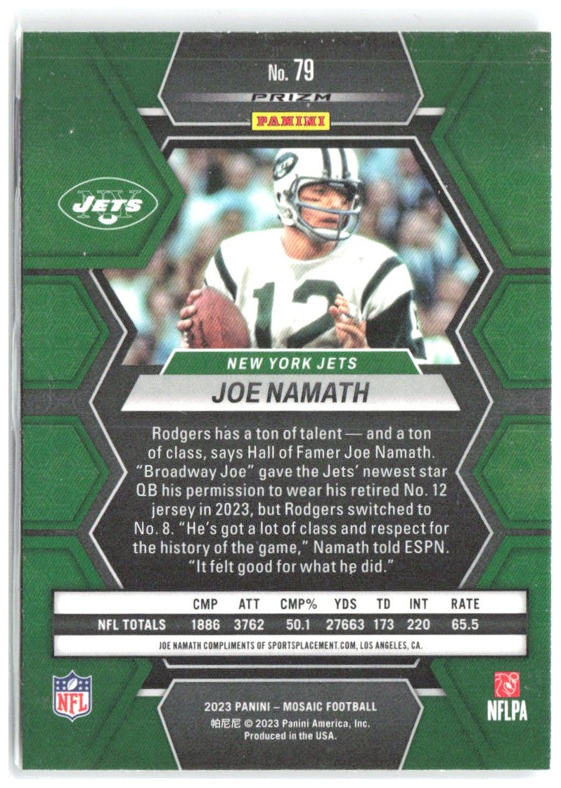 Joe Namath Panini Mosaic - Silver 79 2023 New York Jets