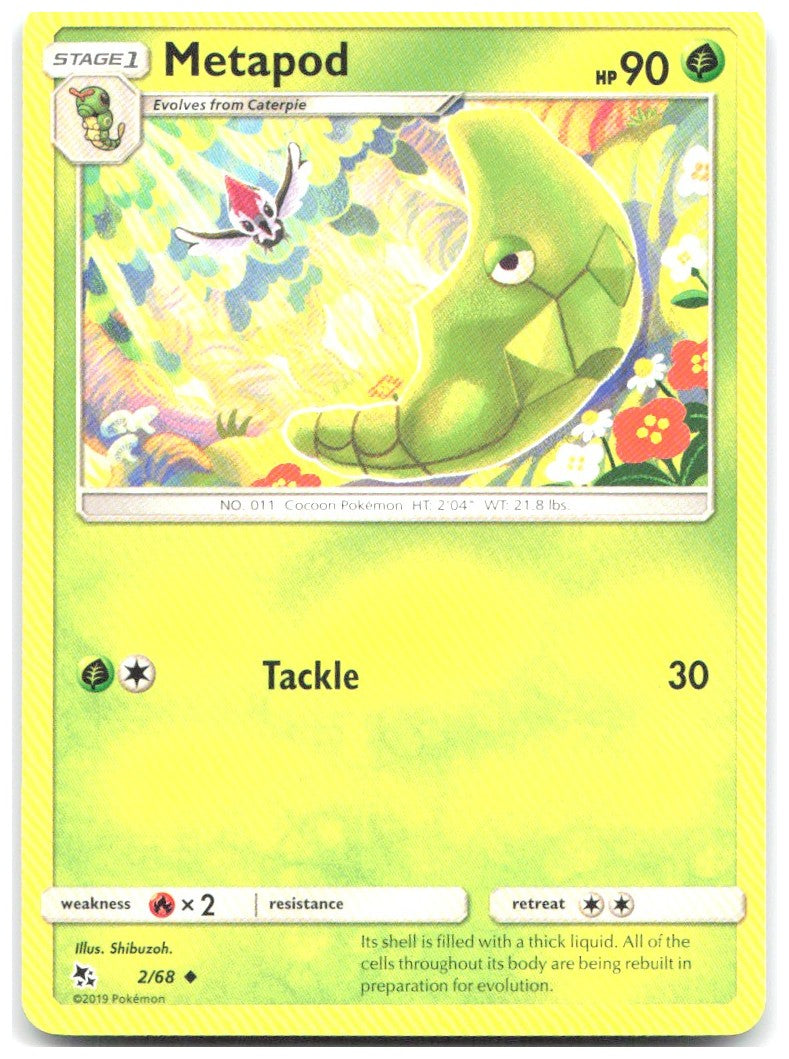 Metapod Uncommon Hidden Fates 2/68 NM Shibuzoh