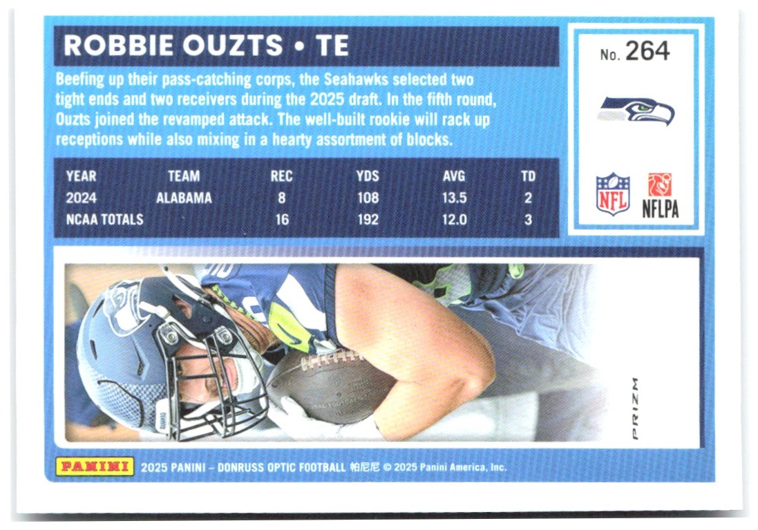 Robbie Ouzts Donruss Optic - Purple Shock 264 2025 Seattle Seahawks