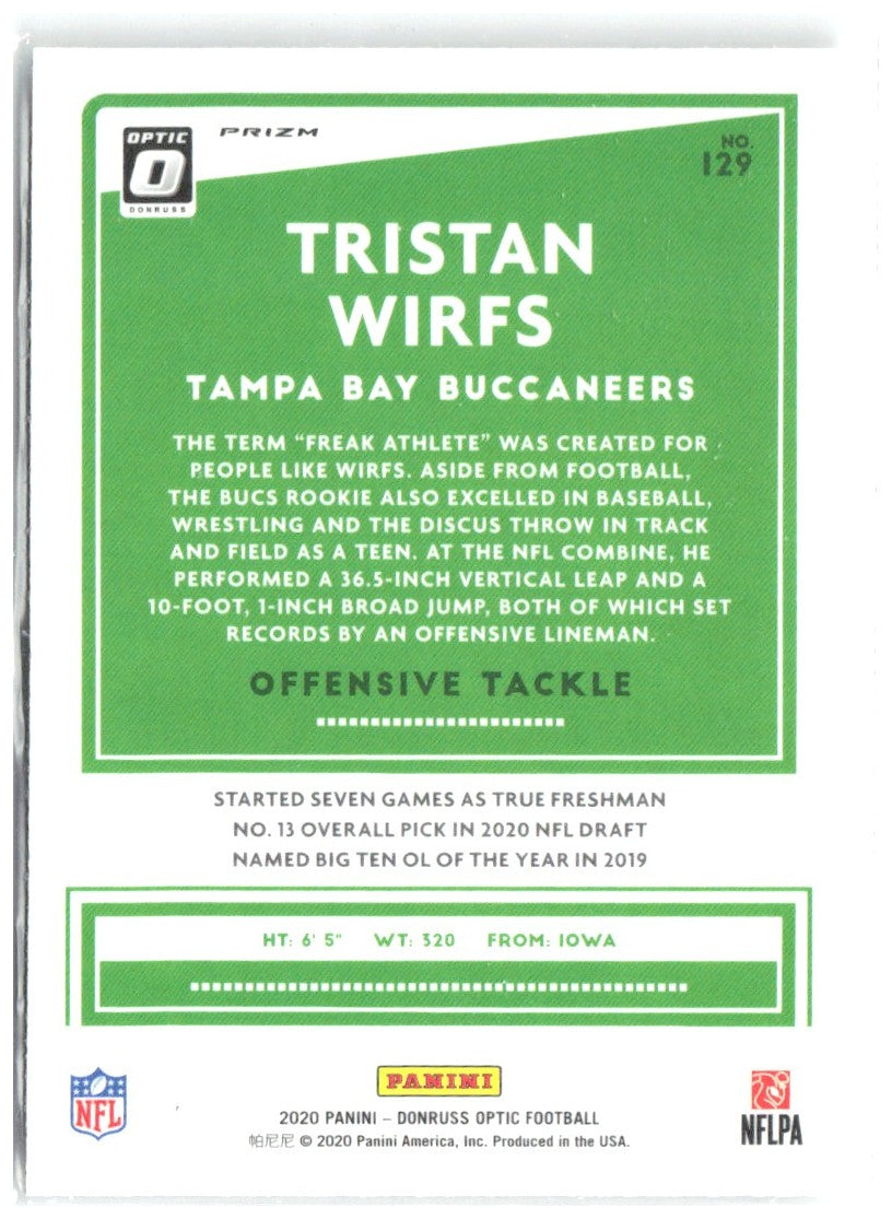 Tristan Wirfs Donruss Optic - Holo 129 2020 Tampa Bay Buccaneers