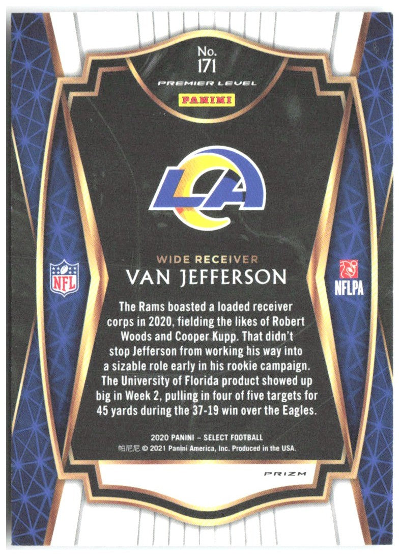 Van Jefferson Panini Select - Silver Prizm 171 2020 Los Angeles Rams