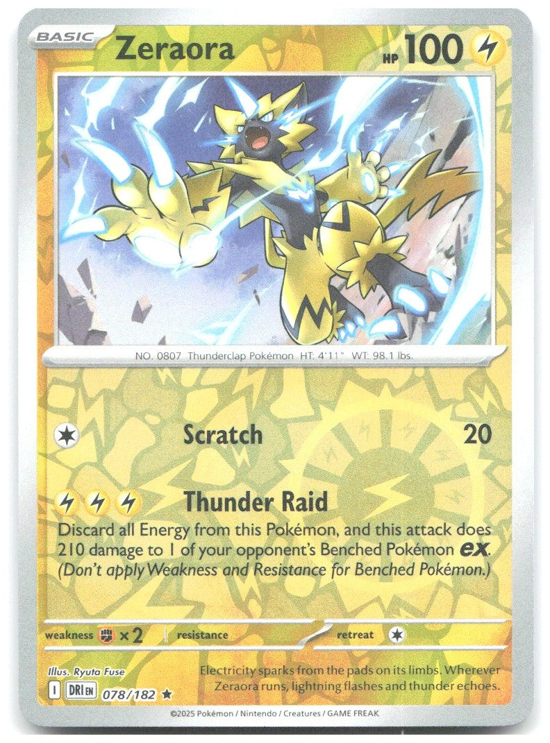 Zeraora Reverse Holo Rare SV10 Destined Rivals 078/182 NM Yuya Oka