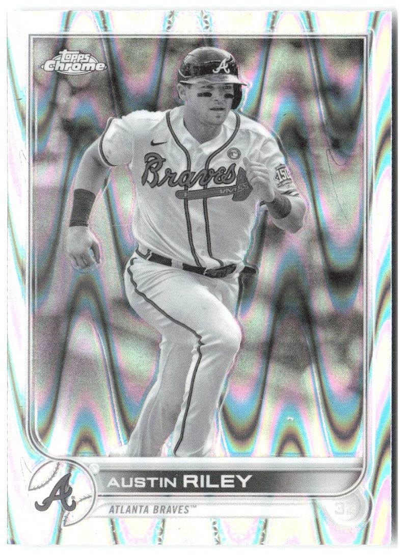 Austin Riley Topps Chrome Sonic - Black & White RayWave 116 2022 Atlanta Braves