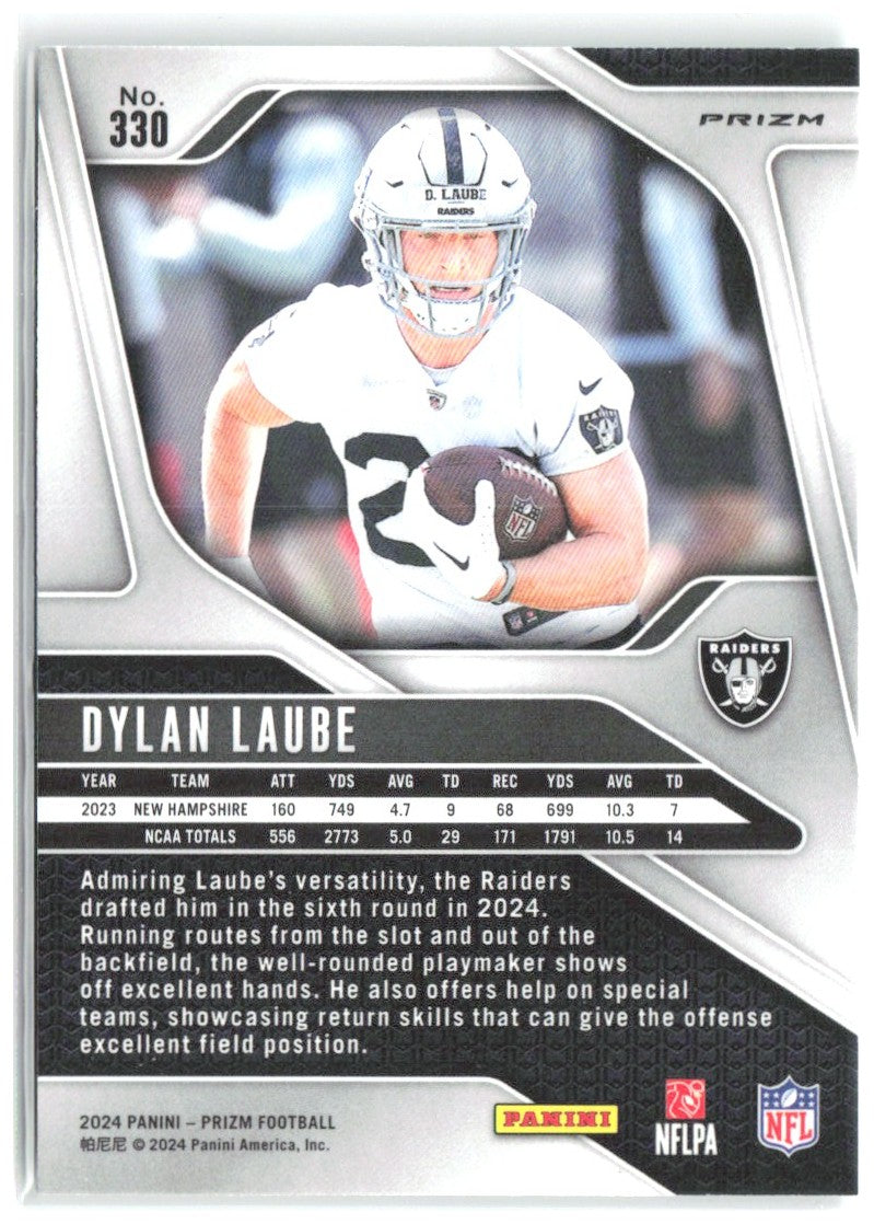 Dylan Laube Panini Prizm - Green Wave 330 2024 Las Vegas Raiders