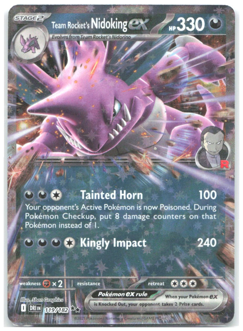 Team Rocket's Nidoking ex Holo Double Rare Destined Rivals 119/182 NM Mousho