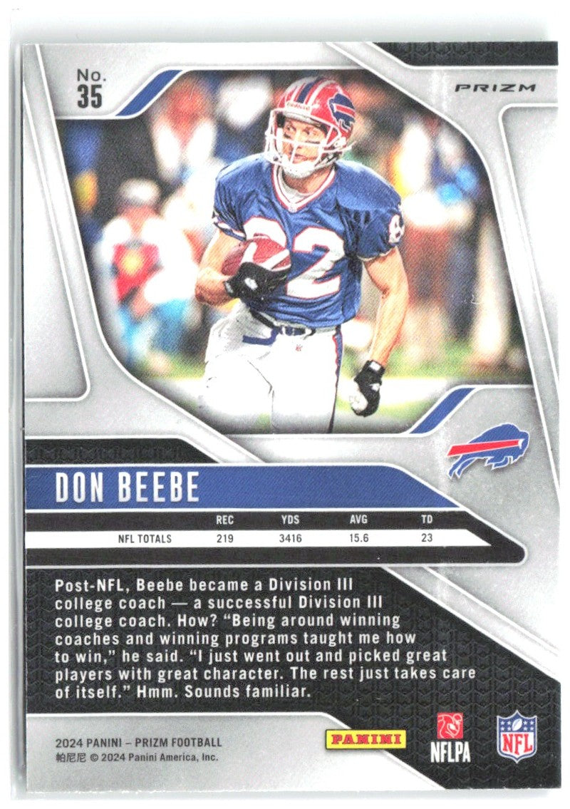 Don Beebe Panini Prizm - Green 35 2024 Buffalo Bills