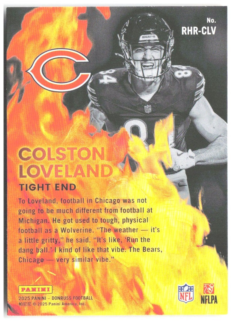 Colston Loveland Donruss - Red Hot Rookies RHR-CLV 2025 Chicago Bears