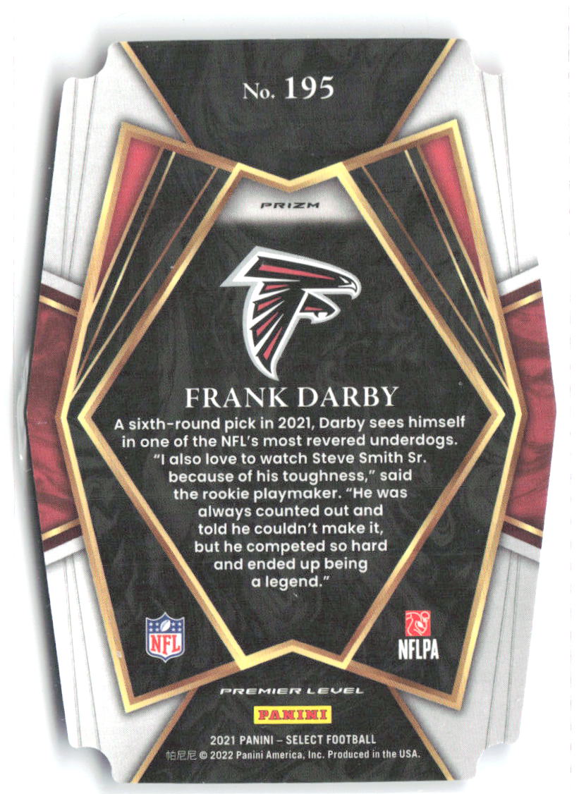 Frank Darby Panini Select - Red and Blue Prizm Die Cut 195 2021 Atlanta Falcons