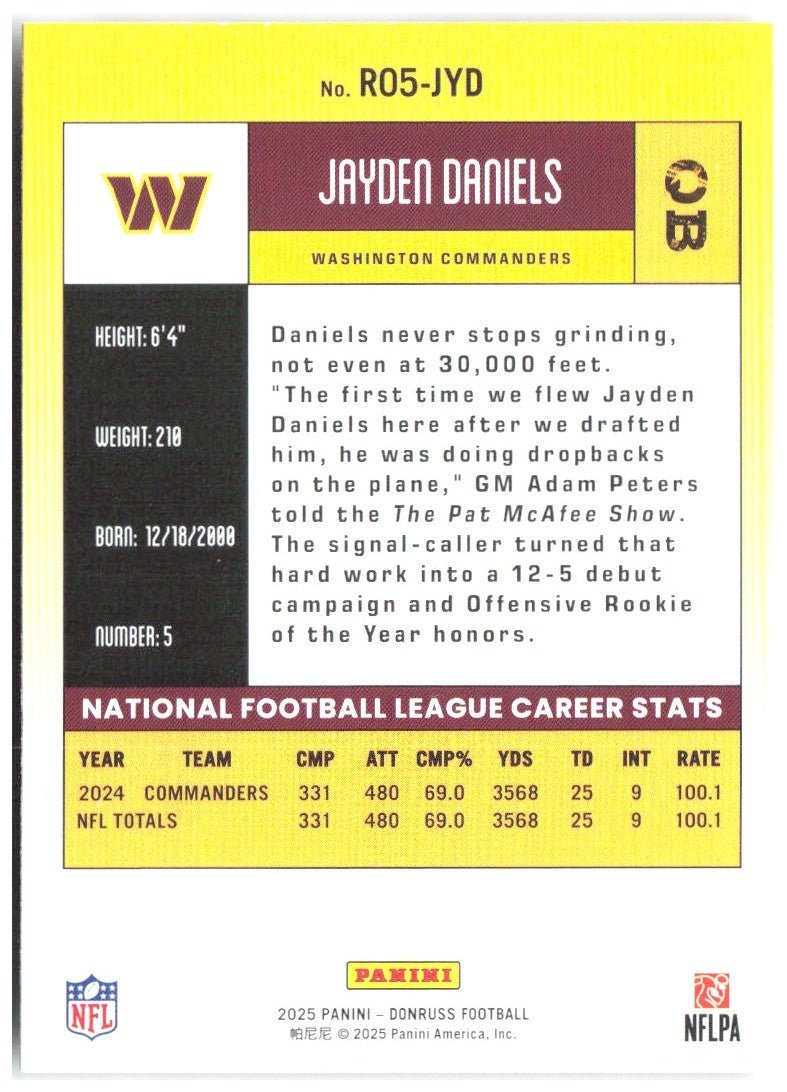 Jayden Daniels Donruss - Retro 2005 R05-JYD 2025 Washington Commanders