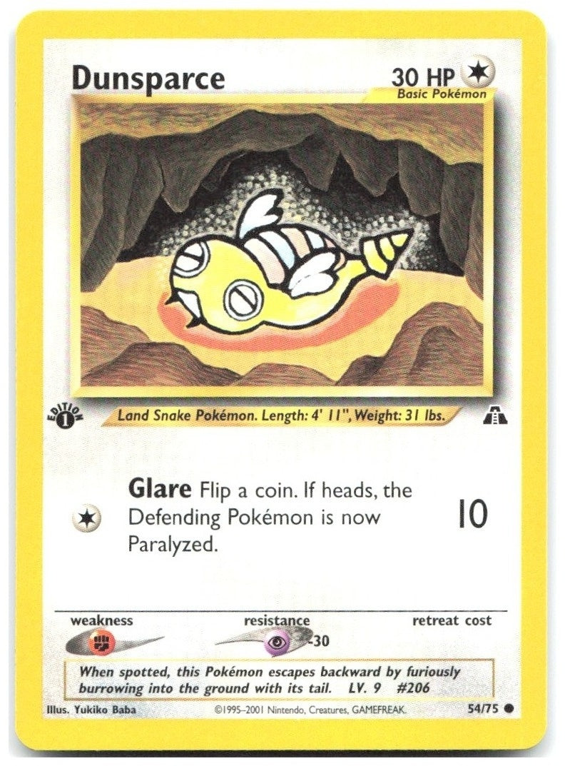 Dunsparce 1st Edition Common Neo Discovery 54/75 NM Yukiko Baba