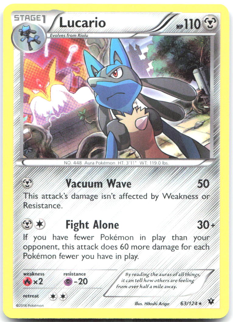 Lucario 63 Holo Rare XY Fates Collide 63/124 NM Hitoshi Ariga
