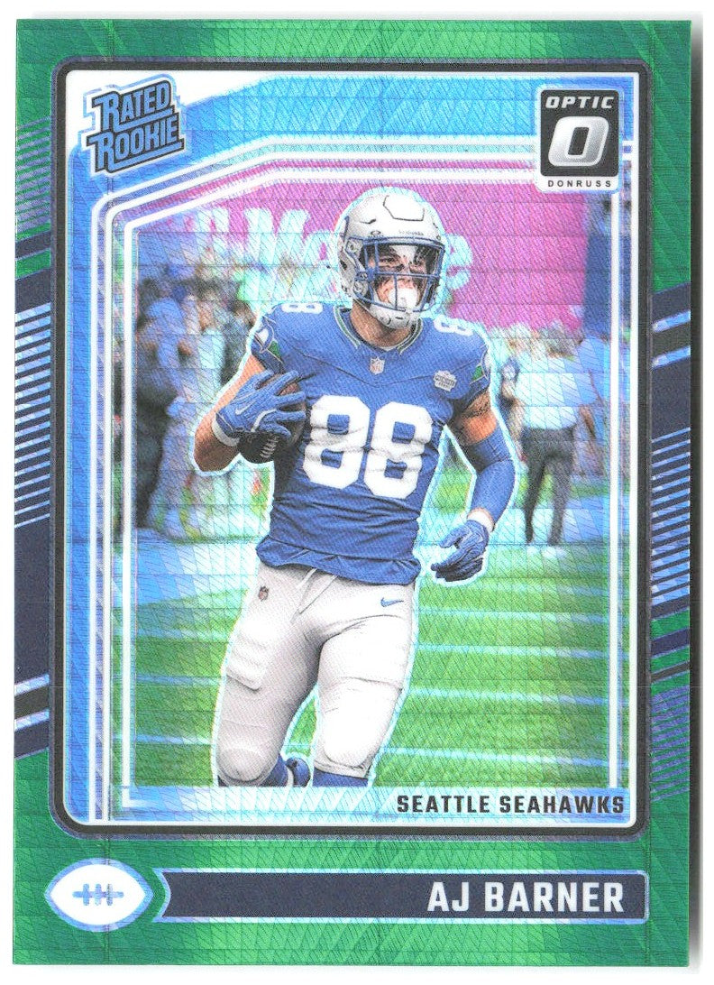 AJ Barner Donruss Optic - Green Hyper 204 2024 Seattle Seahawks