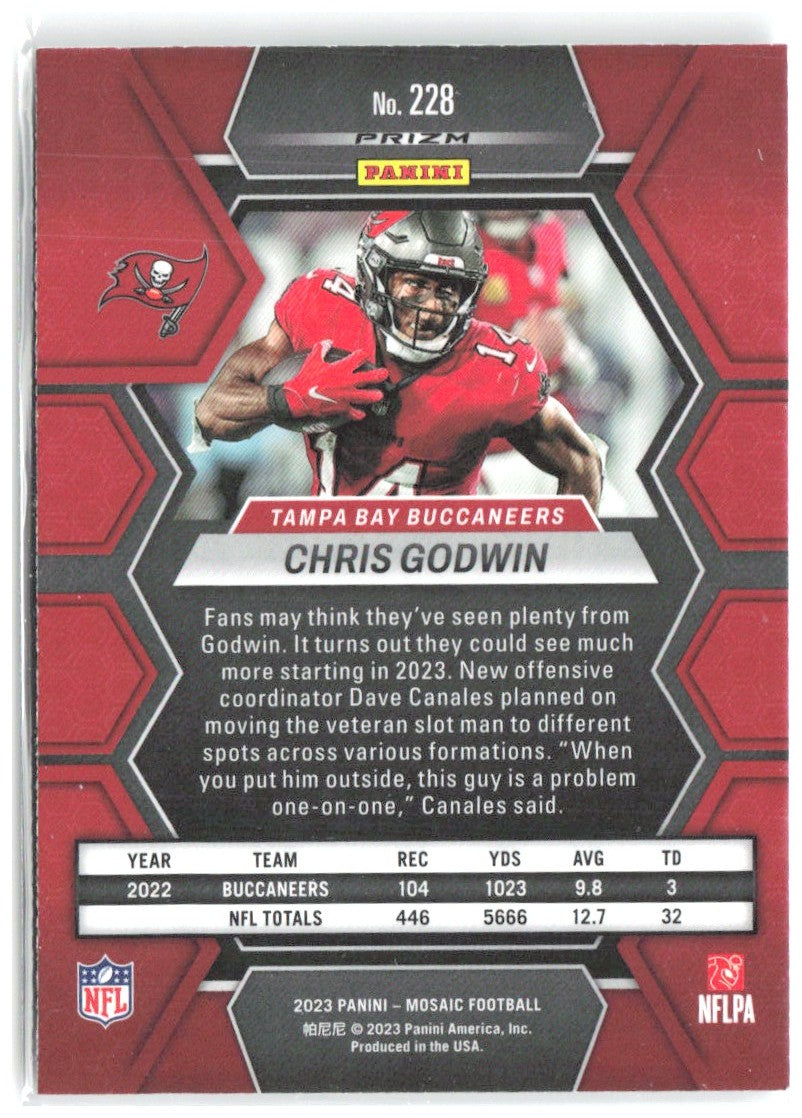 Chris Godwin Panini Mosaic Reactive Yellow Mosaic 228 2023 Tampa Bay Buccaneers