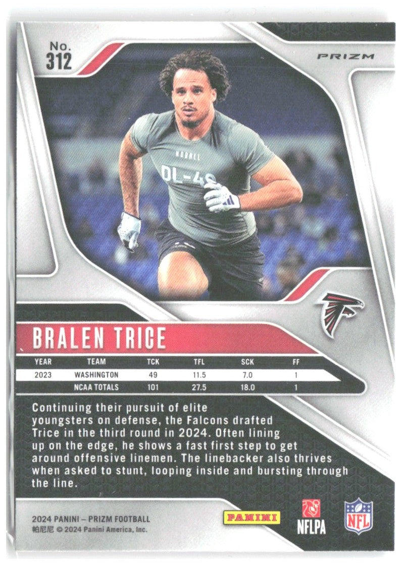 Bralen Trice Panini Prizm - Disco 312 2024 Atlanta Falcons