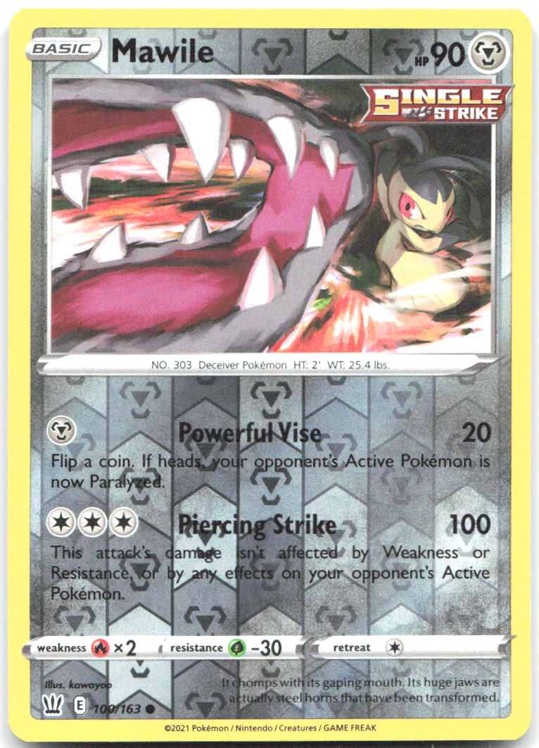 Mawile Reverse Holo Common SWSH05 Battle Styles 100/163 NM kawayoo