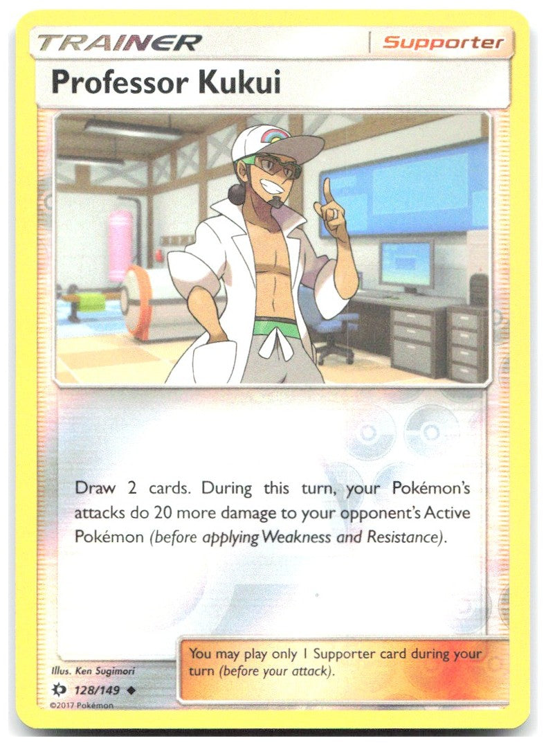 Professor Kukui Reverse Holo Uncommon SM Base Set 128/149 NM Ken Sugimori