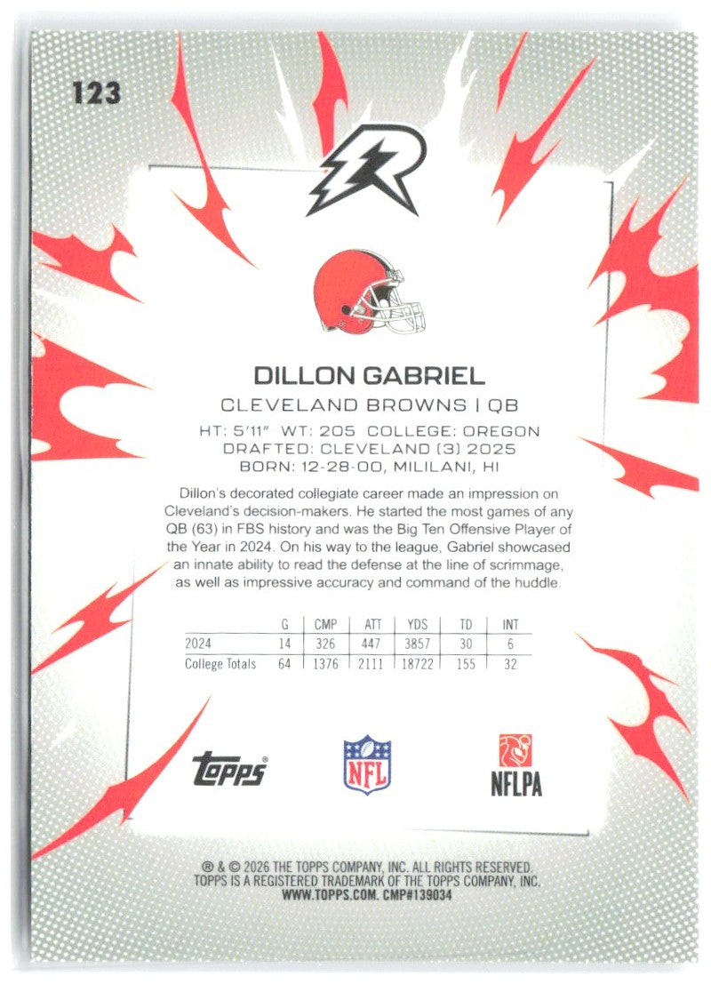 Dillon Gabriel Topps Resurgence 123 2025 Cleveland Browns RC