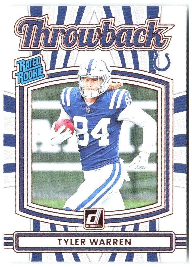 Tyler Warren Donruss - Rated Rookies Throwback 12 2025 Indianapolis Colts