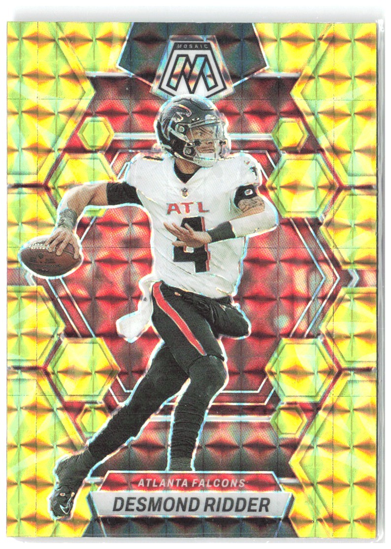 Desmond Ridder Panini Mosaic - Reactive Yellow Mosaic 6 2023 Atlanta Falcons