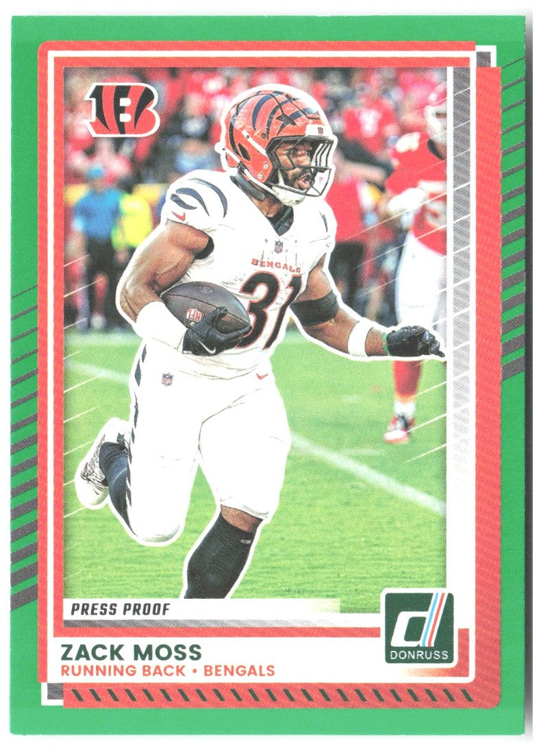 Zack Moss Donruss - Press Proofs Green 123 2025 Cincinnati Bengals