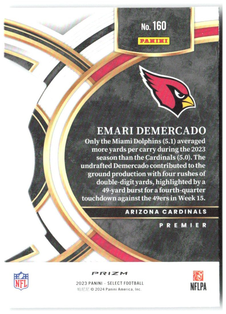 Emari Demercado Panini Select Black and Green Prizms Die Cuts 160 2023 Cardinals