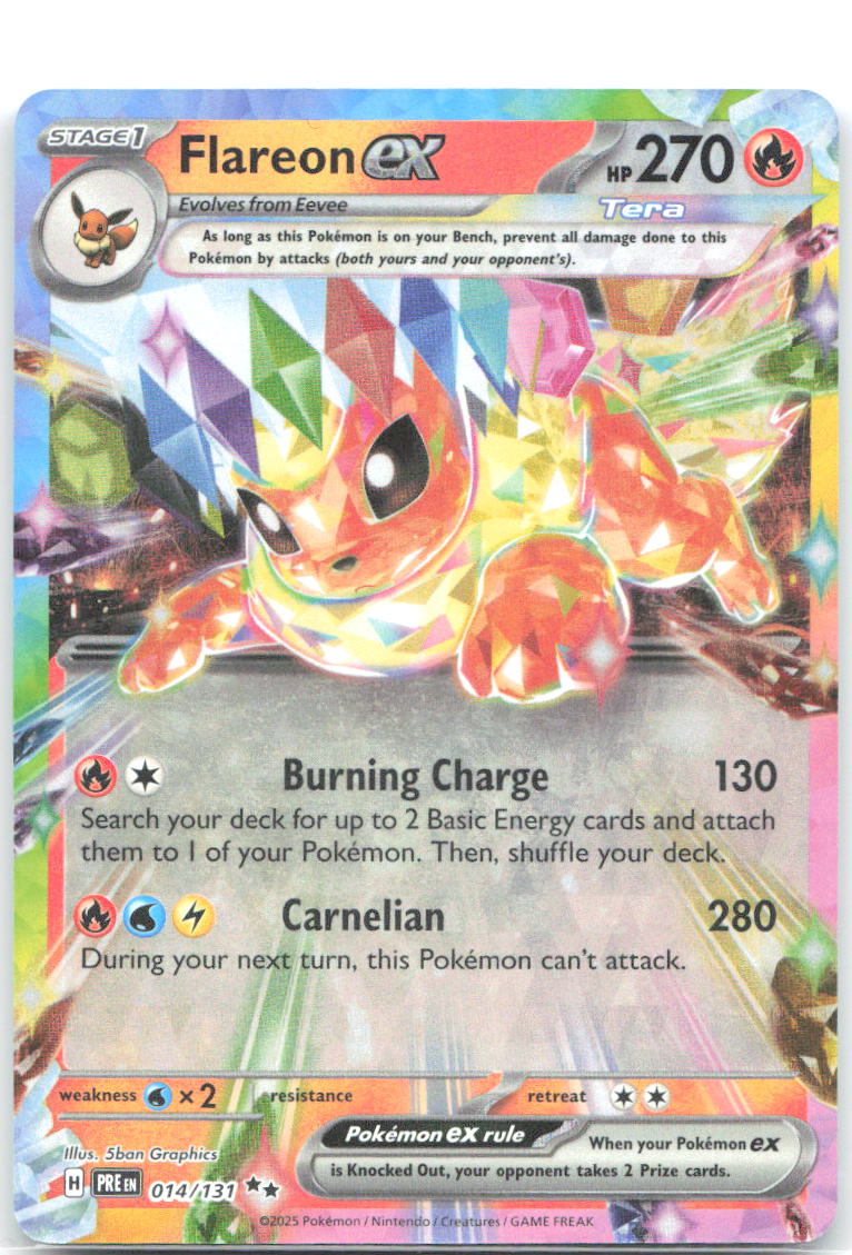 Flareon ex Holo Double Rare SV: Prismatic Evolutions 014/131 NM 5ban Graphics