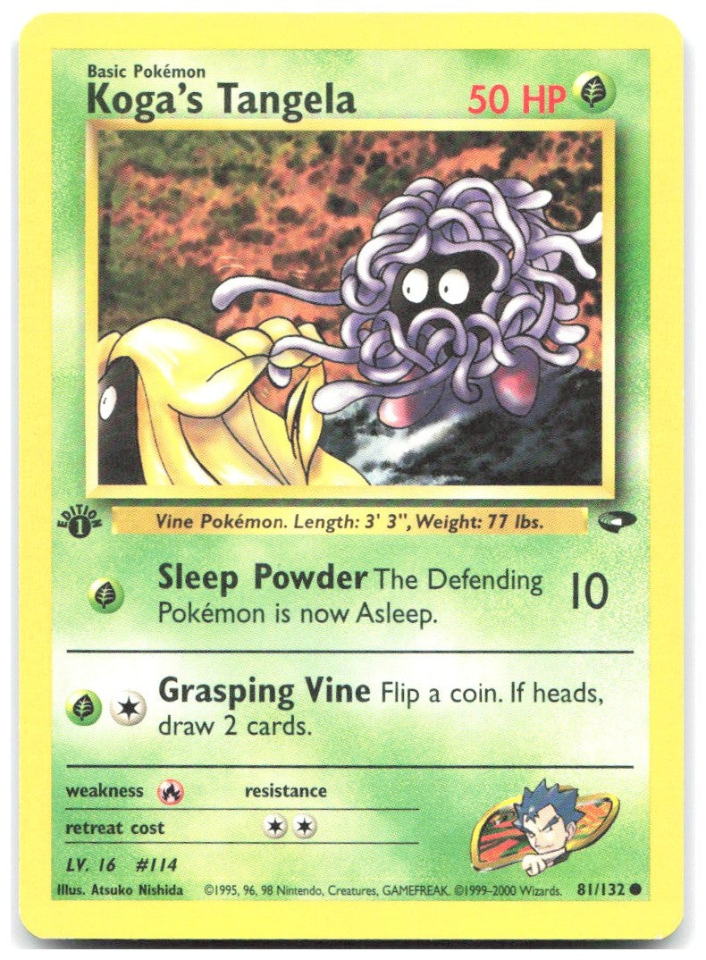 Koga's Tangela 1st Edition Common Gym Challenge 081/132 NM Atsuko Nishida