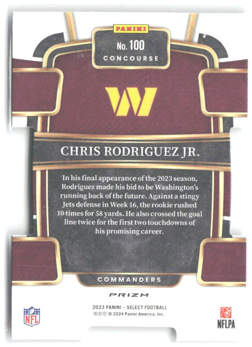 Chris Rodriguez Jr. Select - Black and Red Prizms Die Cuts 100 2023 Washington