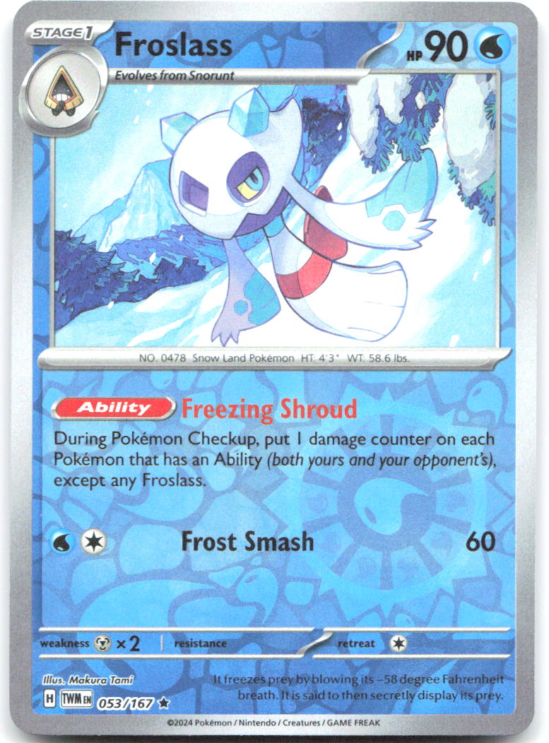 Froslass Reverse Holo Rare SV06 Twilight Masquerade 053/167 NM Makura Tami