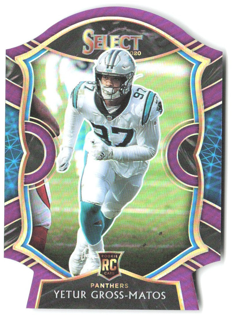 Yetur Gross-Matos Panini Select - Purple Prizm Die Cut 94 2020 Carolina Panthers