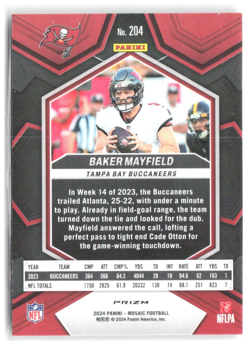 Baker Mayfield Panini Mosaic - Mosaic Camo Pink 204 2024 Tampa Bay Buccaneers