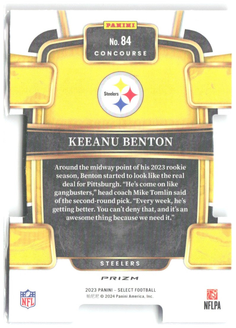 Keeanu Benton Select - Red and Blue Prizms Die Cuts 84 2023 Pittsburgh Steelers
