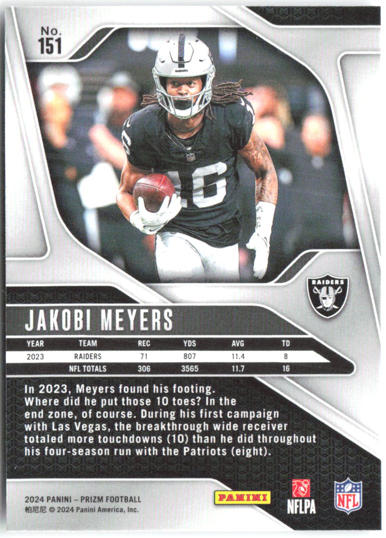 Jakobi Meyers Panini Prizm 151 2024 Las Vegas Raiders