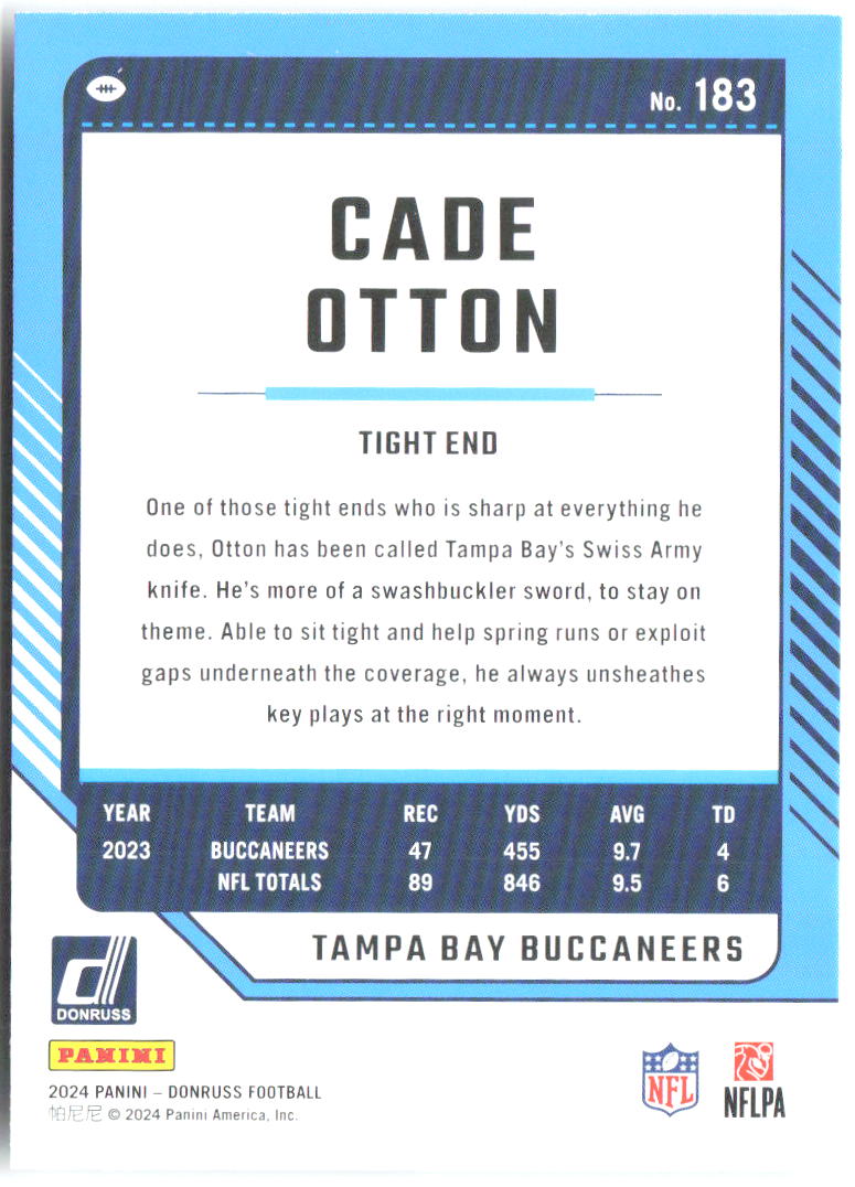 Cade Otton 183 Tampa Bay Buccaneers