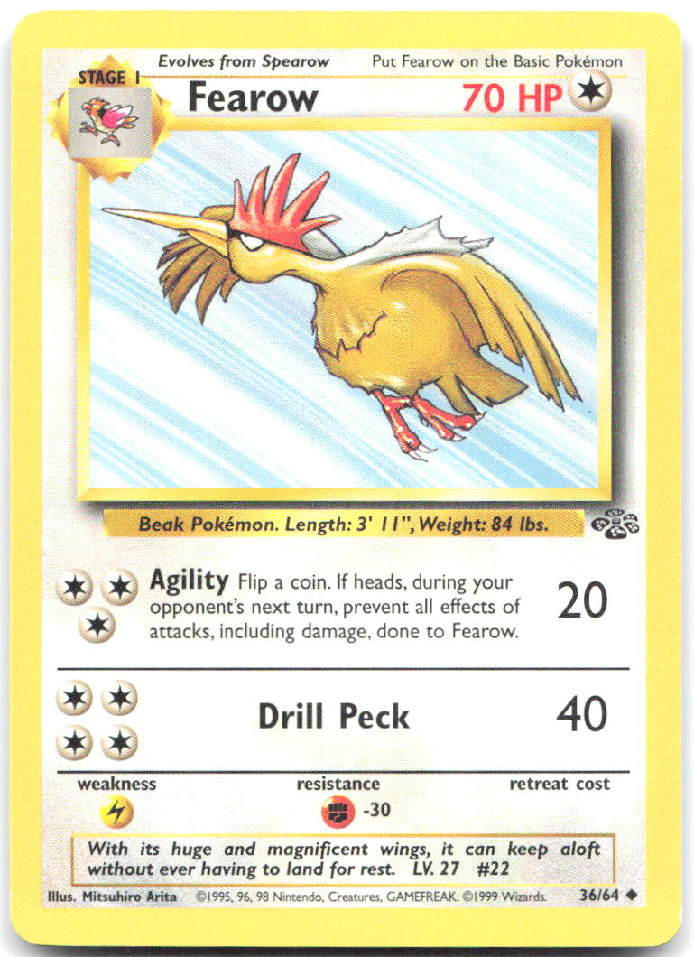 Fearow Unlimited Uncommon Jungle 36/64 LP Mitsuhiro Arita