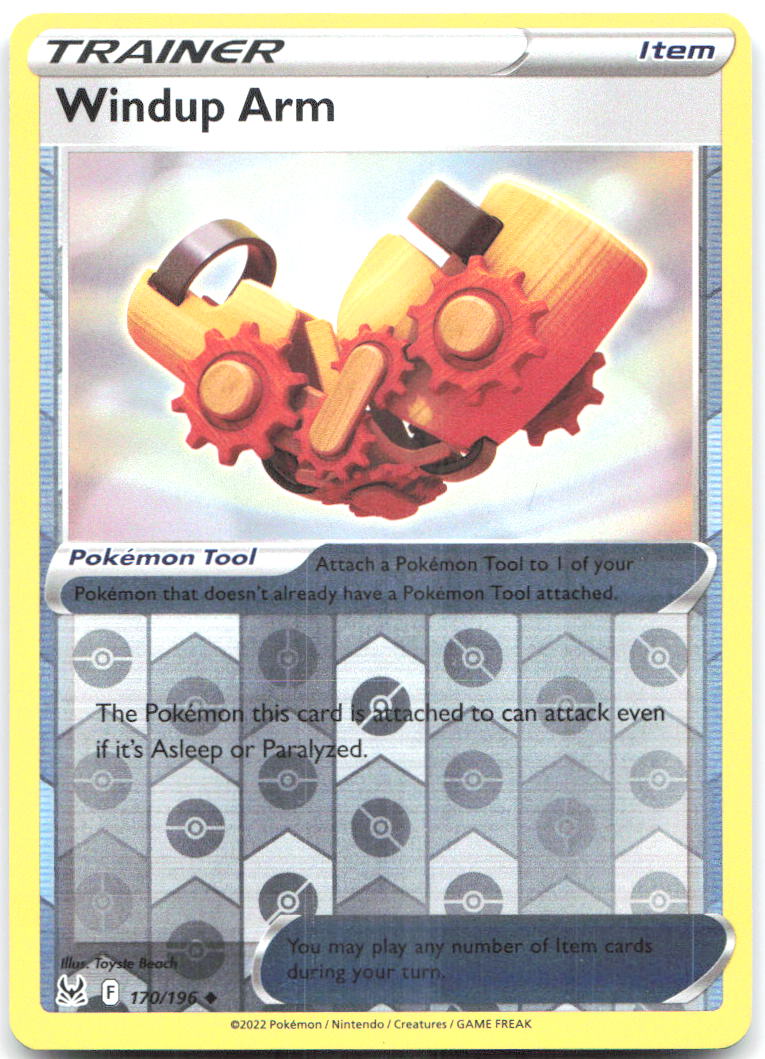 Windup Arm Reverse Holo Uncommon SWSH11 Lost Origin 170/196 NM Toyste Beach