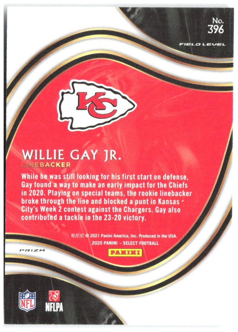 Willie Gay Jr. Panini Select - Silver Prizm 396 2020 Kansas City Chiefs