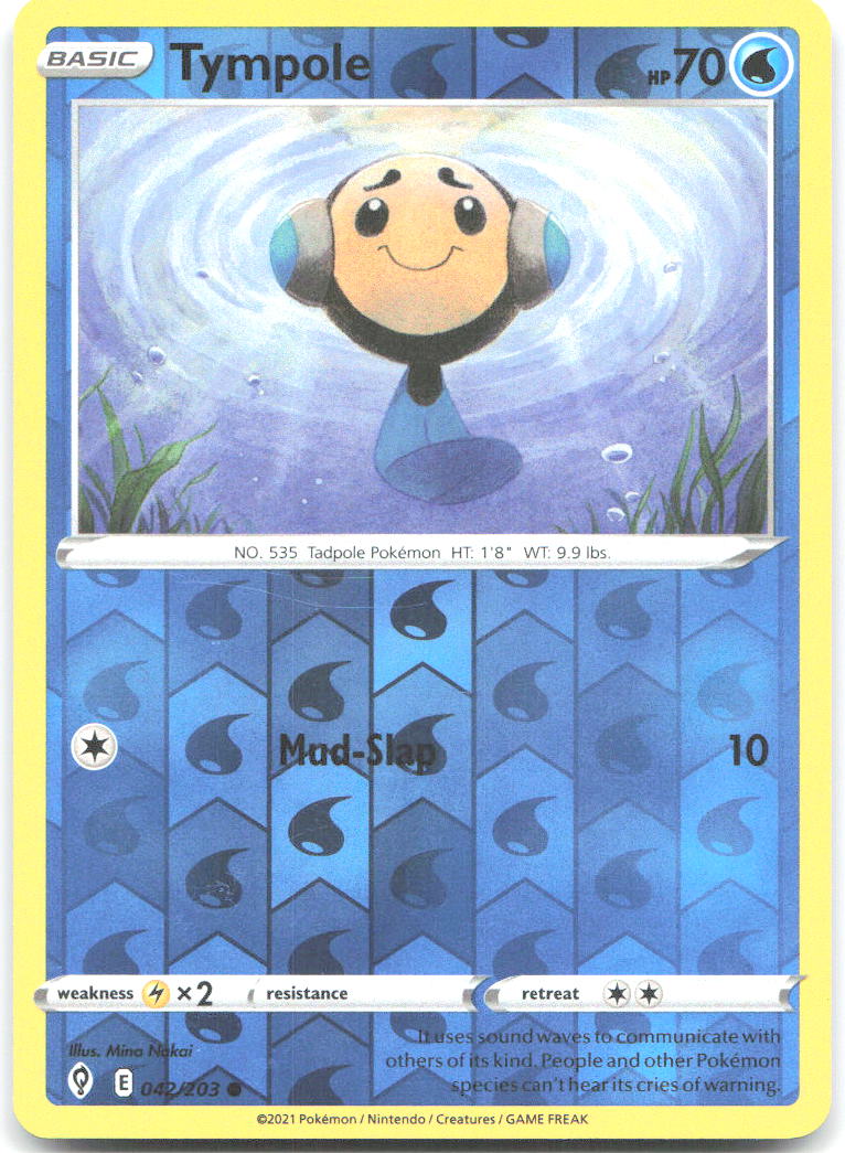 Tympole Reverse Holo Common SWSH07 Evolving Skies 042/203 NM Mina Nakai