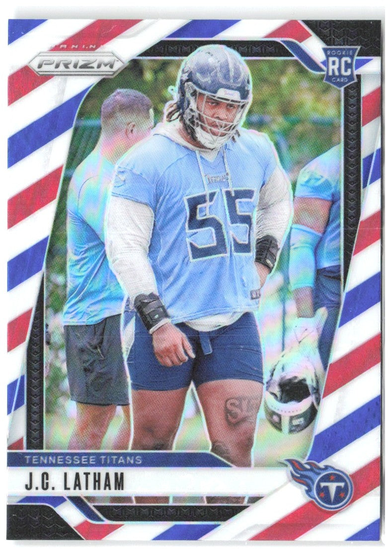 J.C. Latham Panini Prizm - Red White and Blue 334 2024 Tennessee Titans