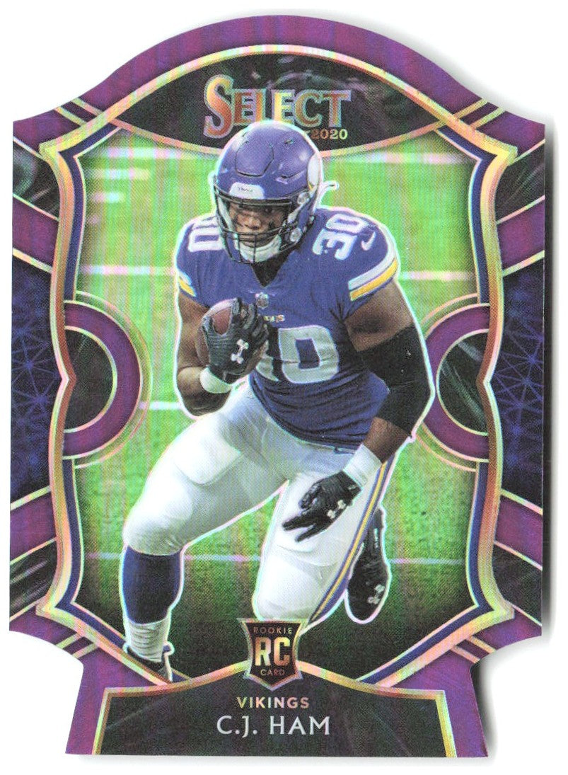 C.J. Ham Panini Select - Purple Prizm Die Cut 37 2020 Minnesota Vikings