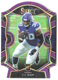 C.J. Ham Panini Select - Purple Prizm Die Cut 37 2020 Minnesota Vikings