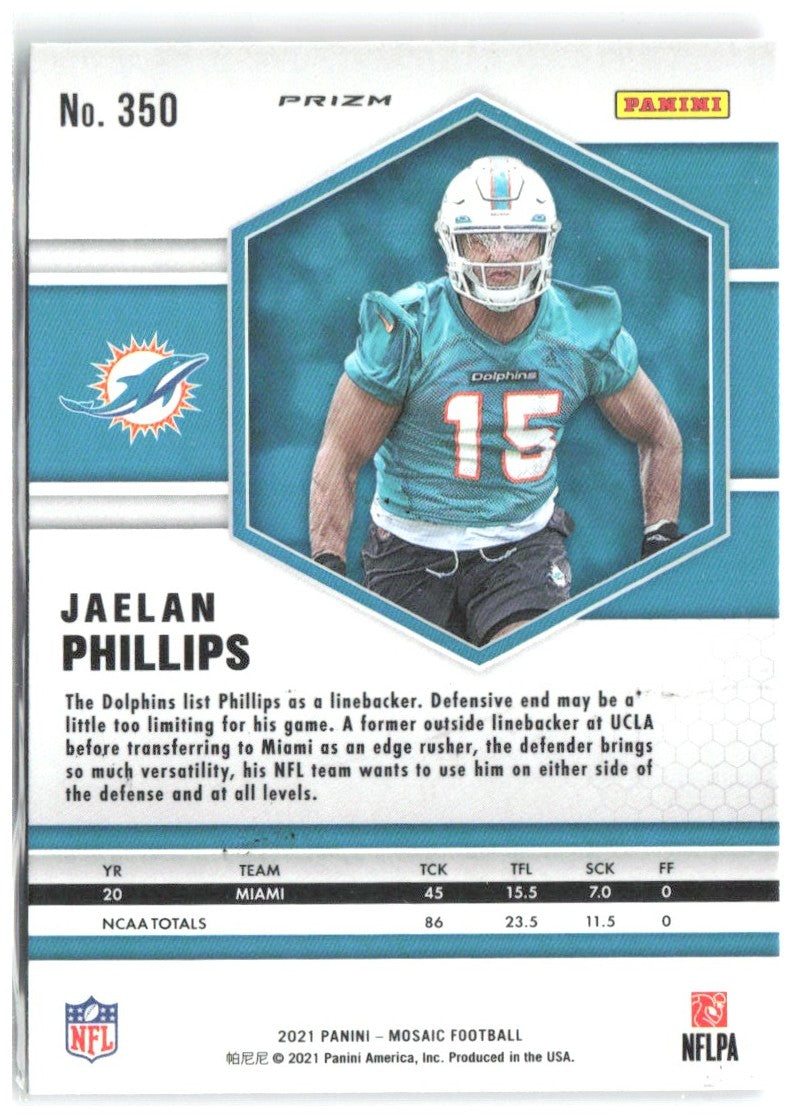 Jaelan Phillips Panini Mosaic - Prizm Camo Pink 350 2021 Miami Dolphins