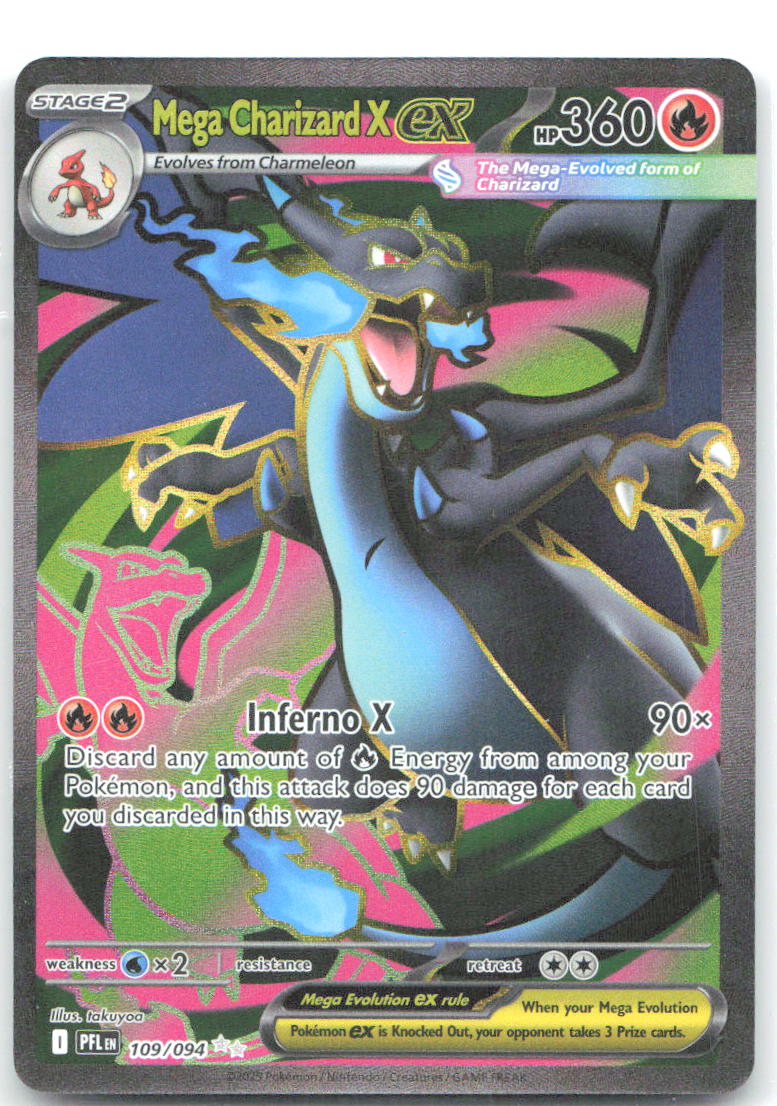 Mega Charizard X ex 109 094 Holo Ultra Rare ME02: Phantasmal Flames 109/094 NM takuyoa