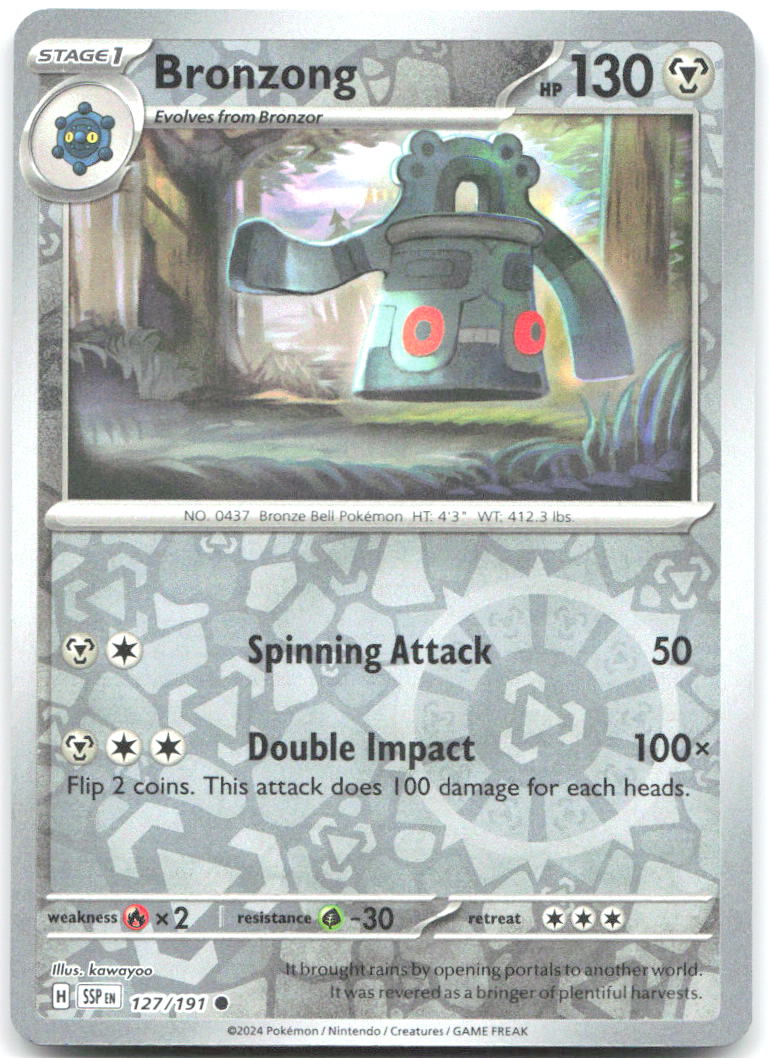 Bronzong Reverse Holo Common SV08 Surging Sparks 127/191 NM kawayoo