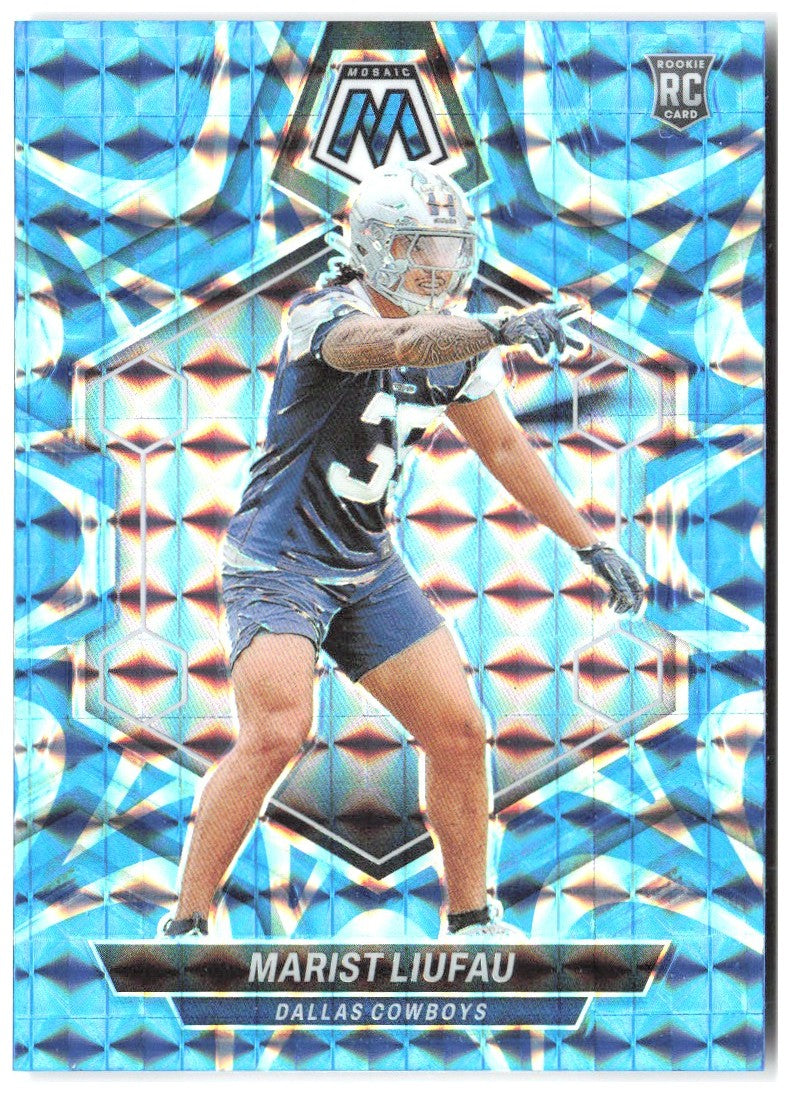 Marist Liufau Panini Mosaic - Mosaic Reactive Blue 370 2024 Dallas Cowboys