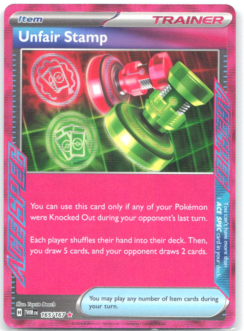 Unfair Stamp Holo ACE SPEC Rare SV06 Twilight Masquerade 165/167 NM Toyste Beach